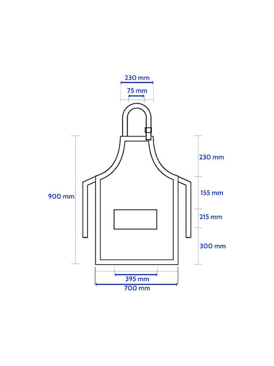 Koupakoupa Rammstein Waterproof Apron White 40x22cm