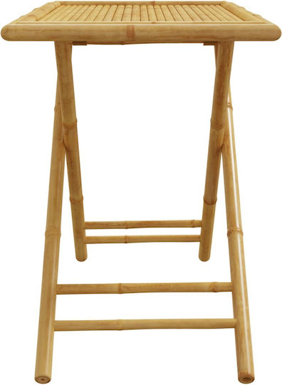 Outdoor Dinner Foldable Bamboo Table Natural 110x55x75cm