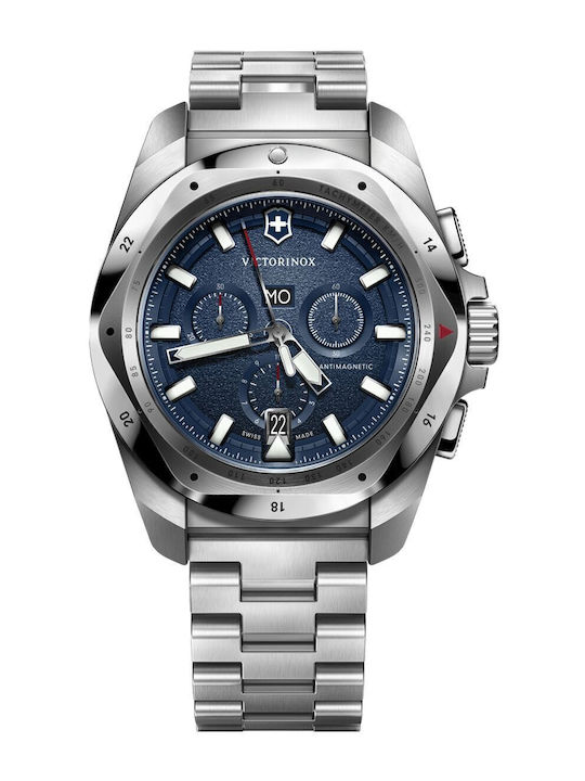 I.n.o.x Men's Watch 43mm Chronograph Battery with Silver Stainless Steel Bracelet