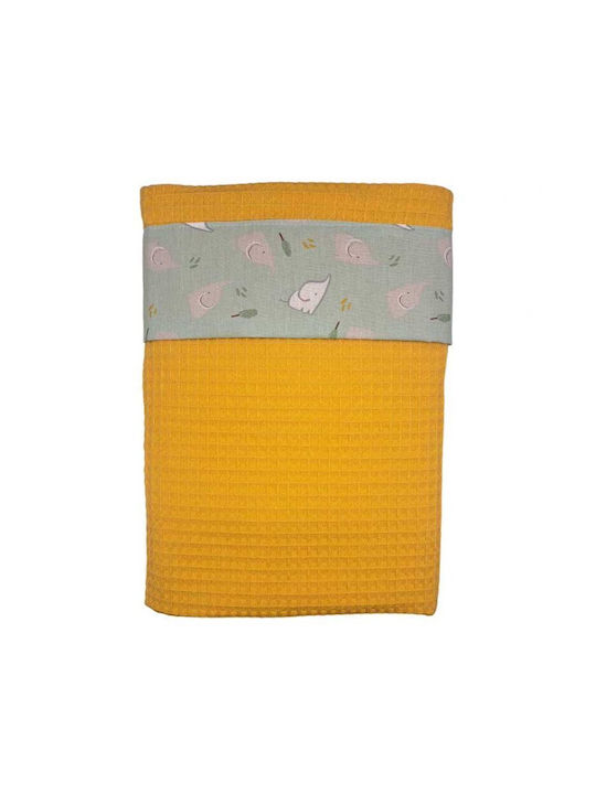 Decke Wickeltücher für Kinderzimmer Waffel Gelb Black 100x75cm