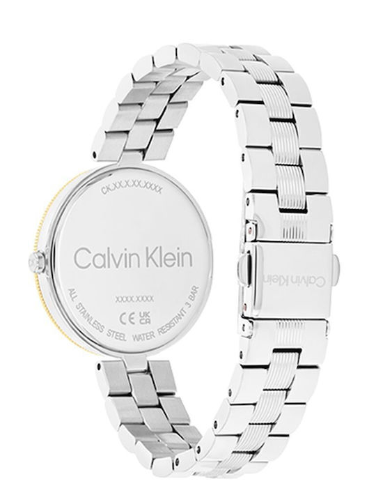 Calvin Klein Gleam Women's Watch Chronograph with Silver Metal Bracelet