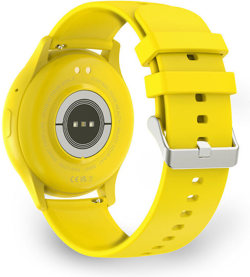 Ksix Core Aluminium Smartwatch with Heart Rate Monitor (Yellow)