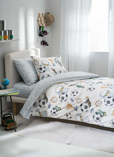 Vesta Home Σετ Σεντόνια Μονά Βαμβακερά Football Multi 170x260cm 3τμχ
