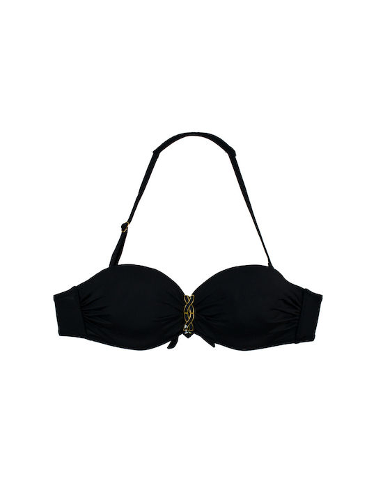 Women's Strapless Underwire Bikini Set Tiger Black S24