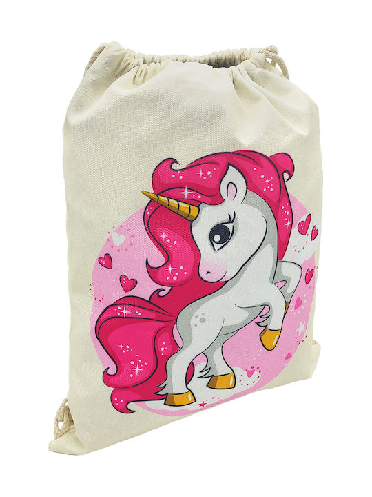 Gift-Me Unicorn Παιδική Τσάντα Πλάτης Λευκή 42x32εκ.