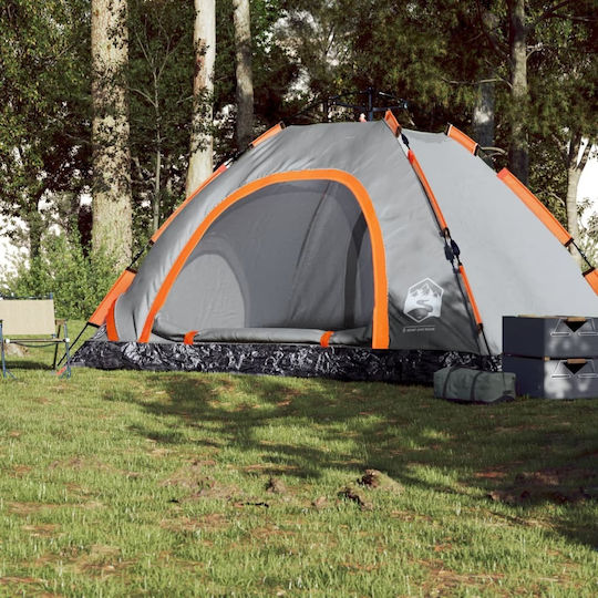 vidaXL Camping Tent Igloo Gray for 5 People 300x300x185cm Grey/Orange