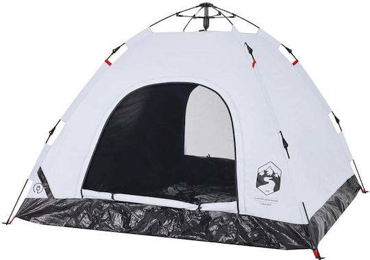 vidaXL Camping Tent Igloo White for 3 People 370x180x116cm