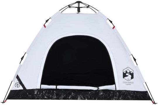 vidaXL Camping Tent Igloo White for 3 People 370x180x116cm