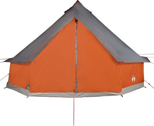 vidaXL Tipi 8 Personen Campingzelt Orange für 8 Personen 410x410x250cm