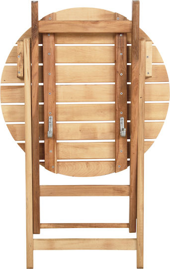Wooden Masa pentru spații exterioare mici Pliabil Limnos Natural 60x60cm