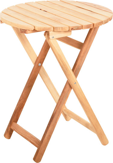 Wooden Masa pentru spații exterioare mici Pliabil Limnos Natural 60x60cm