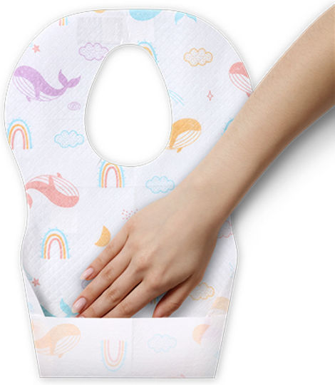 Babyono Αδιάβροχη Σαλιάρα Πλαστική με Τσέπη 10τμχ