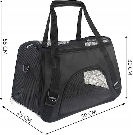 Umhängetasche für Hunde / Katzen bis 8kg Schwarz L50xB30xH25cm.