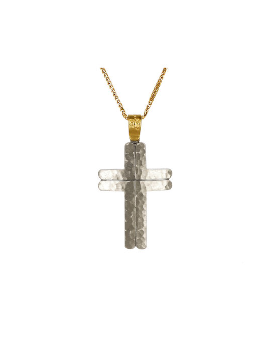 Men's Gold Cross 14K Double Sided