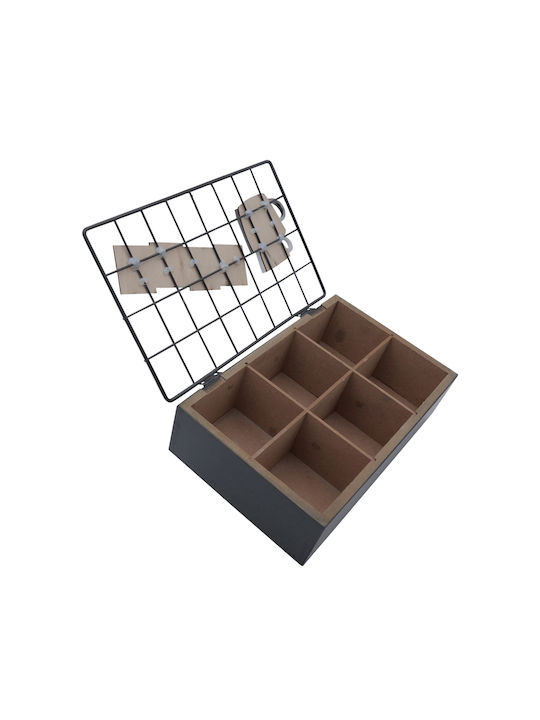 Uncle George Kitchen Box for Tea / General Use / Sugar / Coffee with Lid Wooden Black 15ml 1 Piece