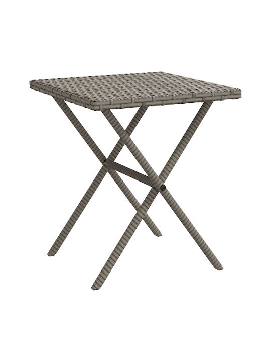 Deckchair Rattan with Cushion Gray with Table 2pcs 109x55x42cm.