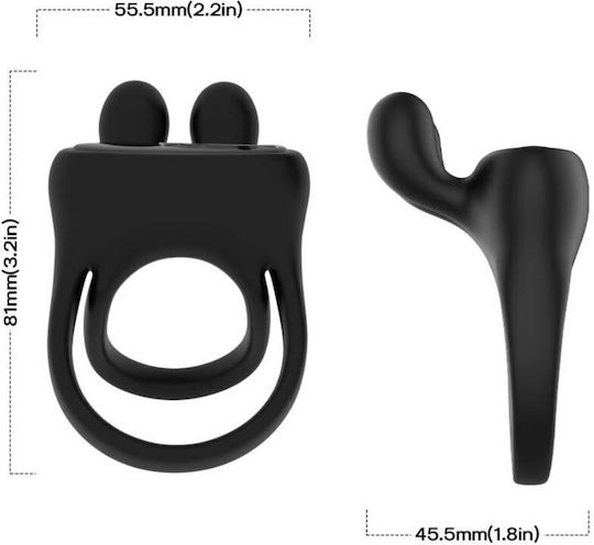 Armony Vibration Ring Schwanz Silikon Schwarz