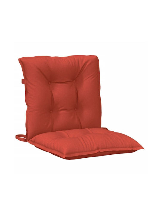 vidaXL Garden Chair Cushions with Backrest Red 6 Pieces 50x100cm