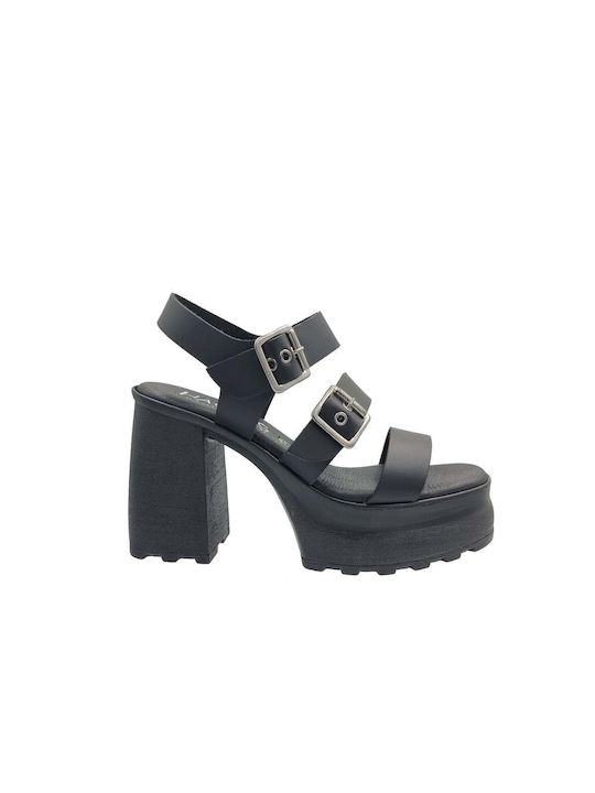 Harris Leder Damen Sandalen in Schwarz Farbe