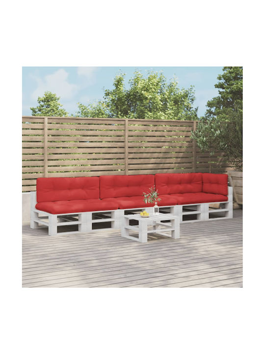 vidaXL Waterproof Bench Cushion for Pallet with Backrest Red 7 Pieces