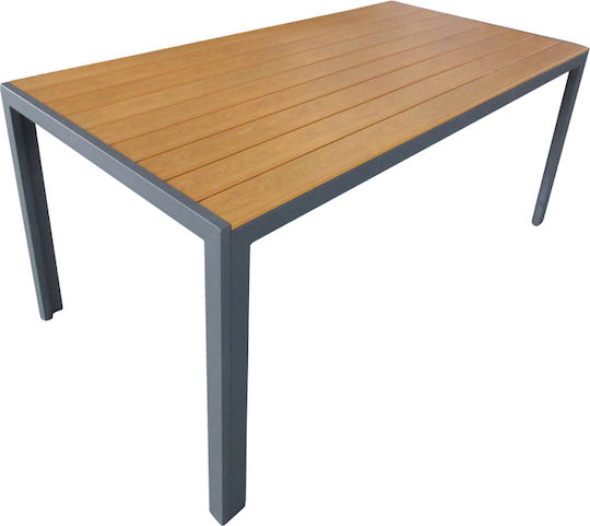 Masă De Exterior Polywood Cu Ramă Din Aluminiu Nares Antracit 180x90x72,5cm