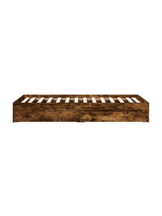 Einzelbett aus Holz Braune mit Lattenrost für Matratze 90x200cm