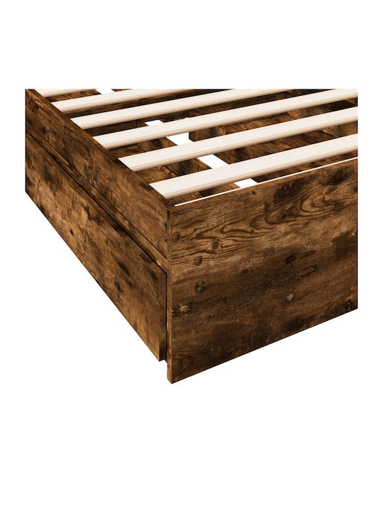 Einzelbett aus Holz Braune mit Lattenrost für Matratze 90x200cm