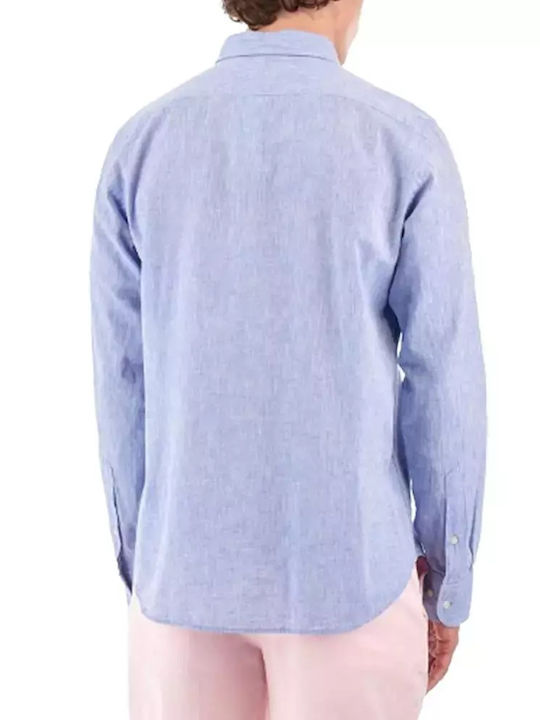 La Martina Men's Shirt Long Sleeve Cotton Cornflower Blue