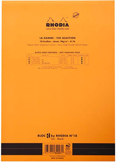 Rhodia R Notizblock 80 Blätter A5 mit leeren Seiten Orange