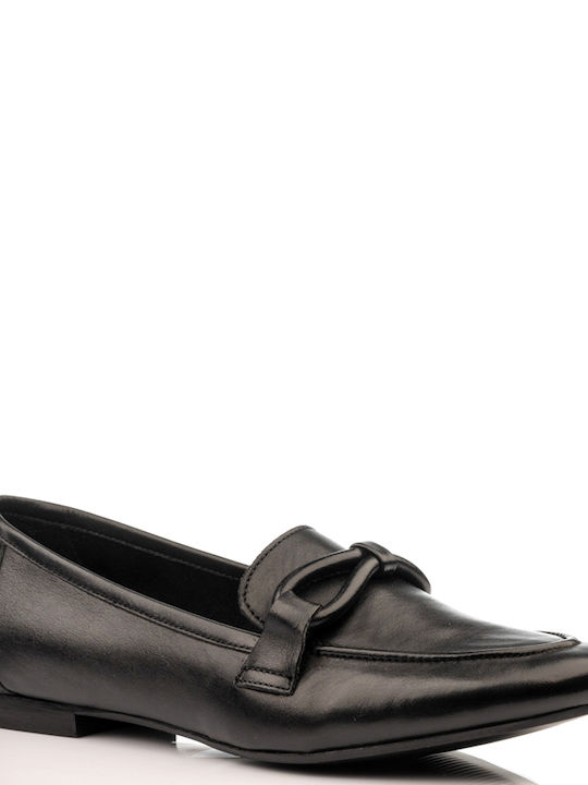 A.NI.MA Leather Women's Loafers in Black Color