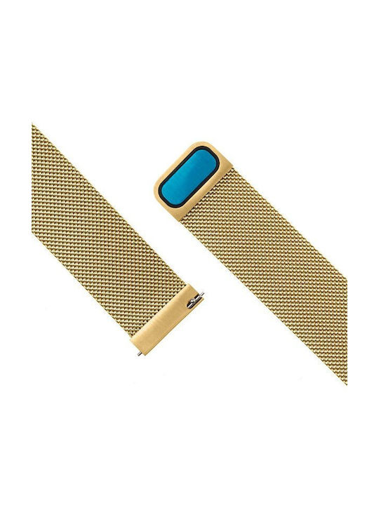 Fixed Mesh Metallic Bracelet Gold 20mm