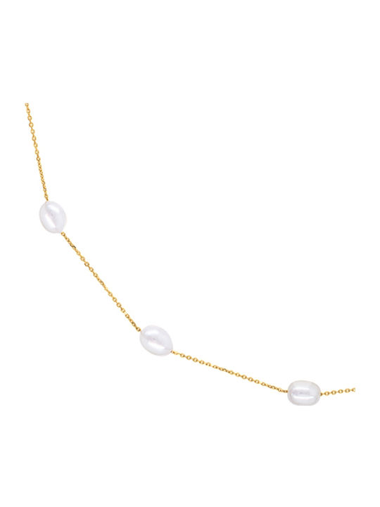 Margaritari Set cu Colier & Cercei din Aur 14K cu Perle