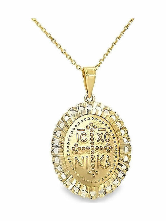 Xryseio Pendant Kids Talisman Konstantinato made of Gold 9K KN1102