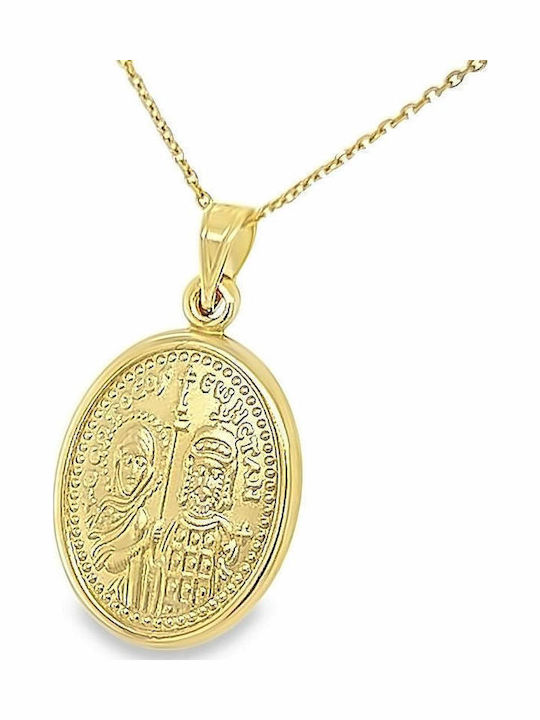 Xryseio Anhänger Kinder Amulett Beidseitig Konstantinato aus Weißgold 9K KN1098