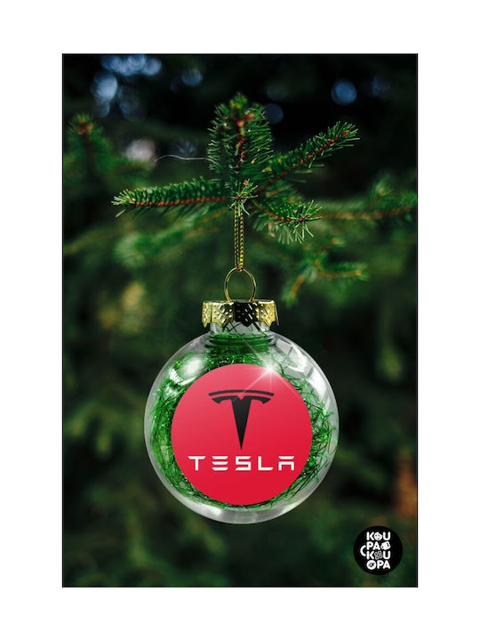 Tesla Motors Ornament de Crăciun Bilă Plastic Transparent cu Pulbere de Aur cu Paiete 8buc