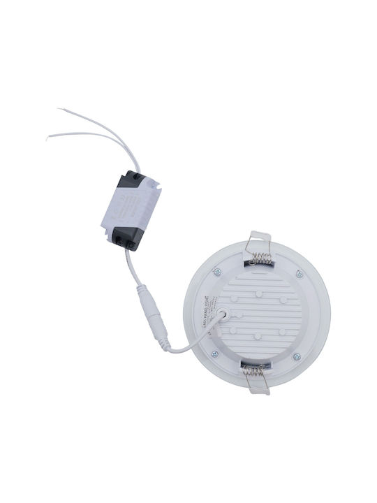 Uncle George Round Glass Recessed Spot with Integrated LED and Cool White Light White 9.5x9.5cm. 1pcs