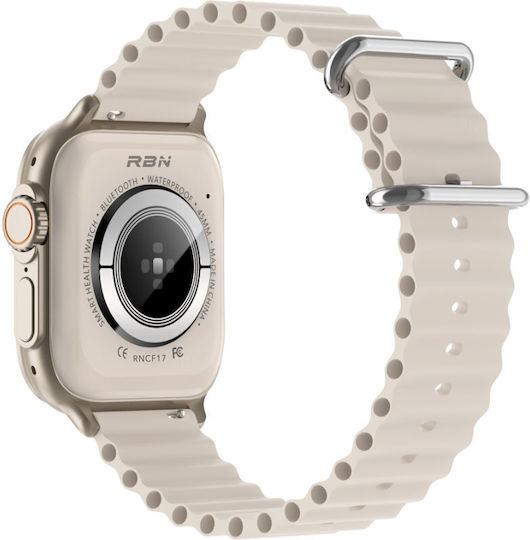 Rubicon RNCF17 42mm Smartwatch με Παλμογράφο (Μπεζ)