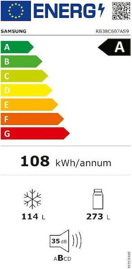 Samsung Fridge-Freezer 387lt Total NoFrost H203xW59.5xD65.8cm Inox RB38C607AS9
