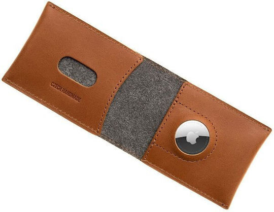 Case Leather for AirTag in Brown color