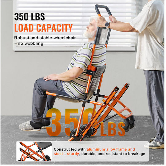 Vevor Transfer Stair Chair with Weight Capacity up to 158kg 85.5x53x135cm