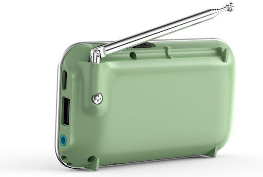 Akai Proffesional 110583-0023 Mini Radio Rechargeable with Bluetooth and USB Green