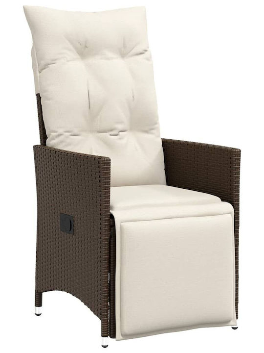 Scaun de exterior Rattan Maro cu pernă 2buc 49x50.5x92cm