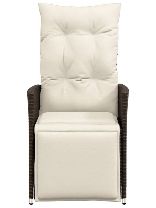 Scaun de exterior Rattan Maro cu pernă 2buc 49x50.5x92cm