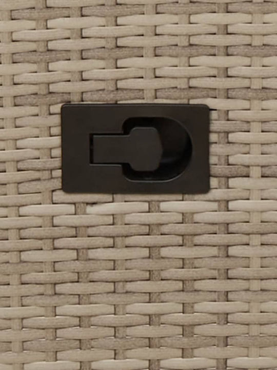 Fotoliu de exterior Rattan Bej cu pernă 2buc 49x50.5x92cm