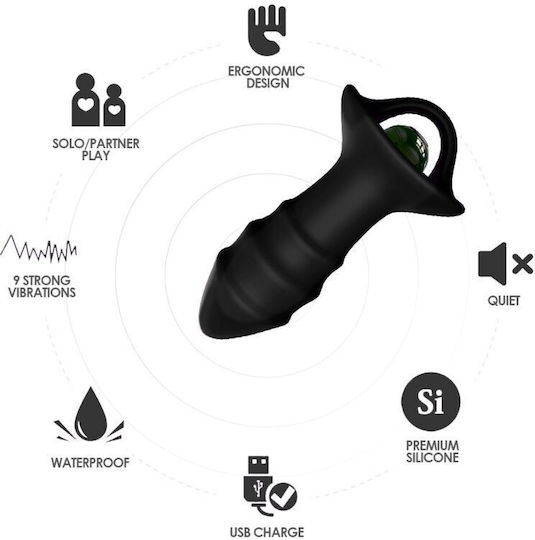 Armony Anal Plug mit kabelloser Funktion und Vibration Schwarz 16.15cm