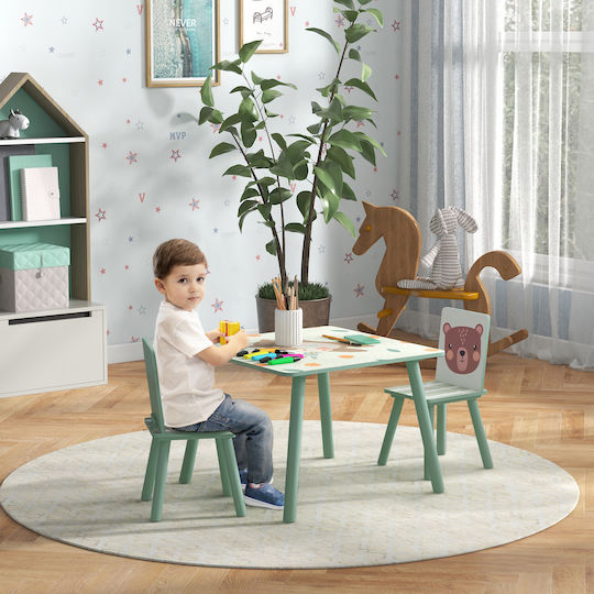 Kids Table and Chairs Set Green Zonekiz
