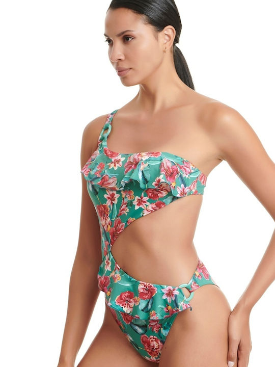 Erka One-Piece Swimsuit with Padding Floral Green