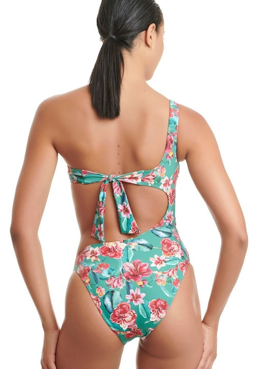 Floral Green One Piece Swimsuit