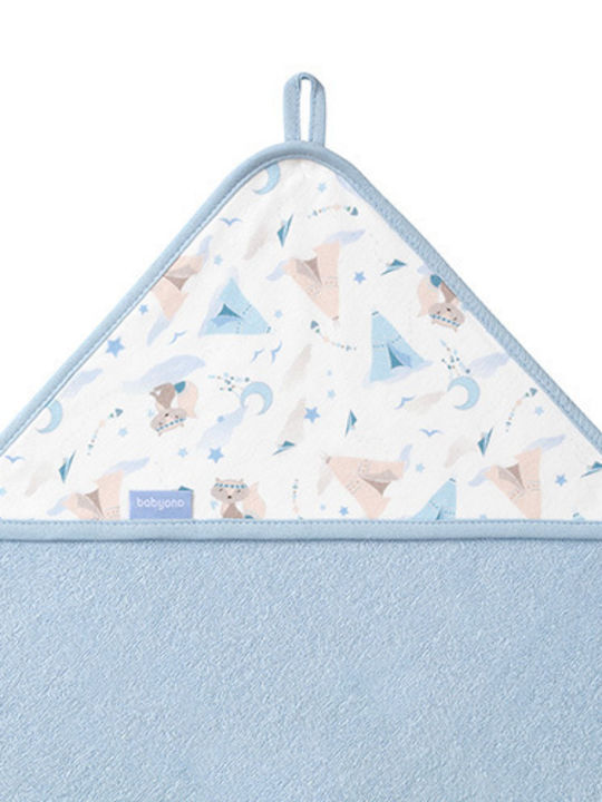 Babyono Baby Hooded Towel Terry Blue Blue 100x100cm