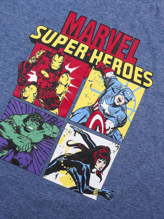 Детски Комплект със Шорти Летен 2 Части Син Marvel Super Heroes